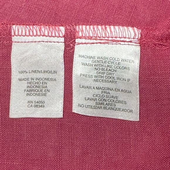 JONES NEW YORK Linen Ruffle Top L Pink Sleeveless 100% Linen Boho Romantic - Picture 4 of 8